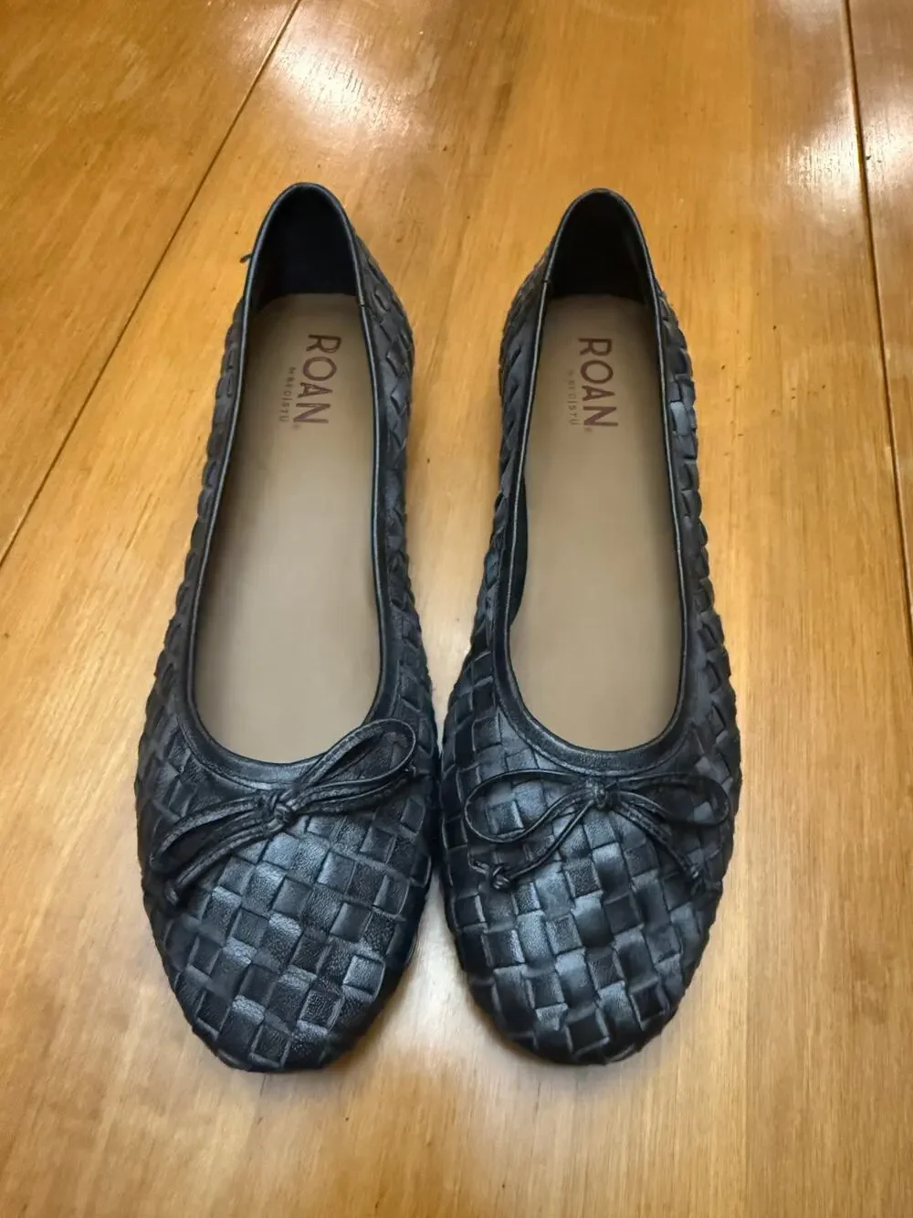 Roan by Bed Stu NWOB 9 distressed woven leather slip on ballerina flats boho